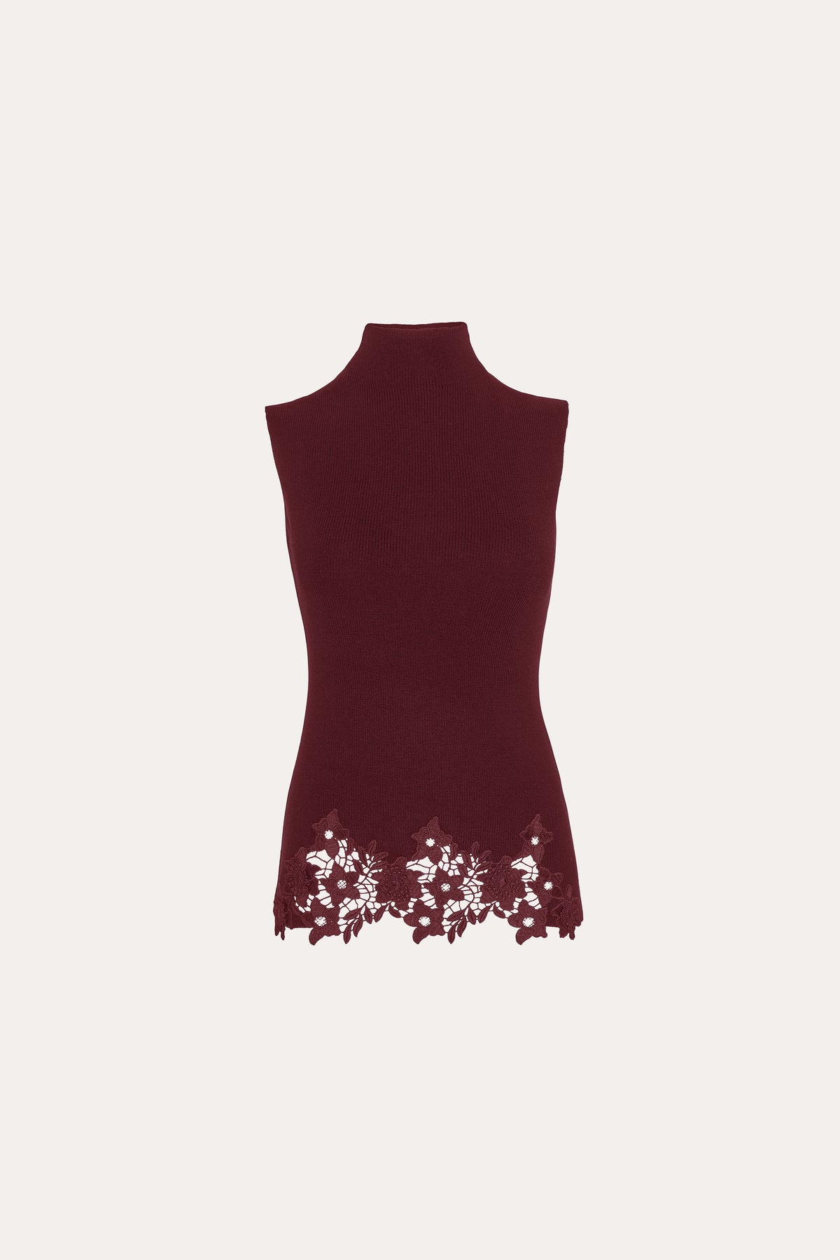 Mock Lace Sweater | Elie Tahari MERLOT