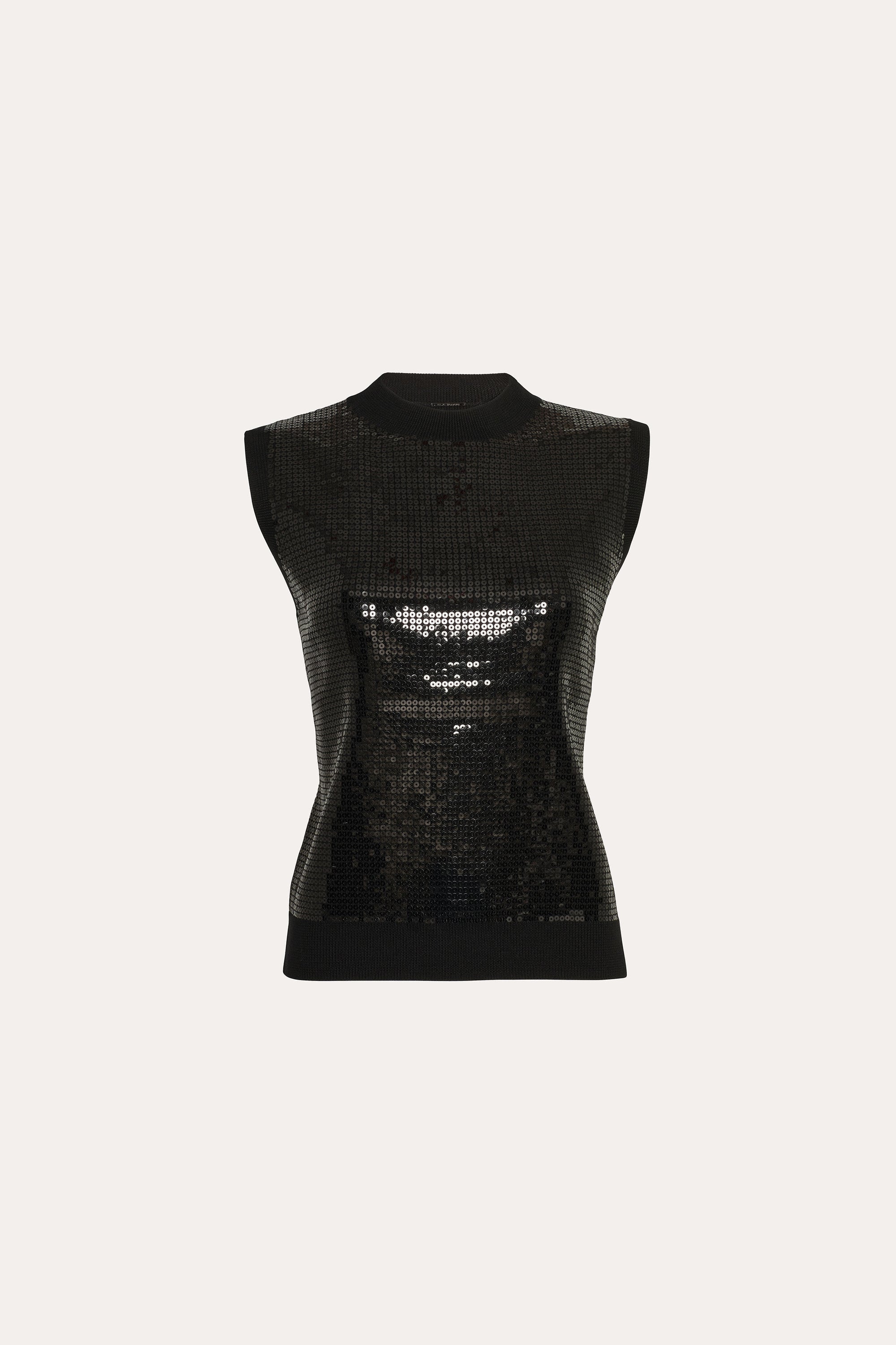 Sleeveless Pave Sequin Sweater | Elie Tahari BLACK