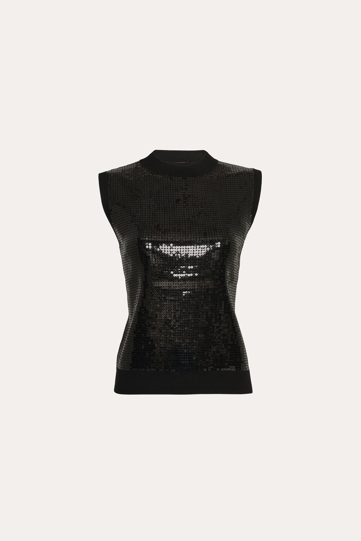Sleeveless Pave Sequin Sweater | Elie Tahari BLACK