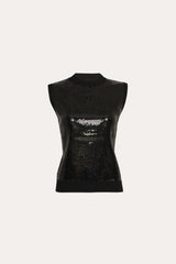 Sleeveless Pave Sequin Sweater | Elie Tahari BLACK