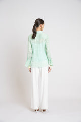 Silk Plaid Jacquard Shirt | Elie Tahari MINT