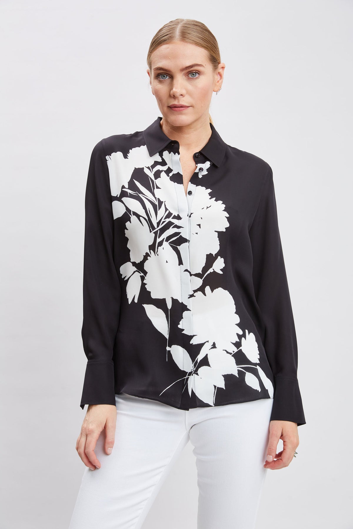 Midnight Garden Shirt | Elie Tahari BLACK-IVORY