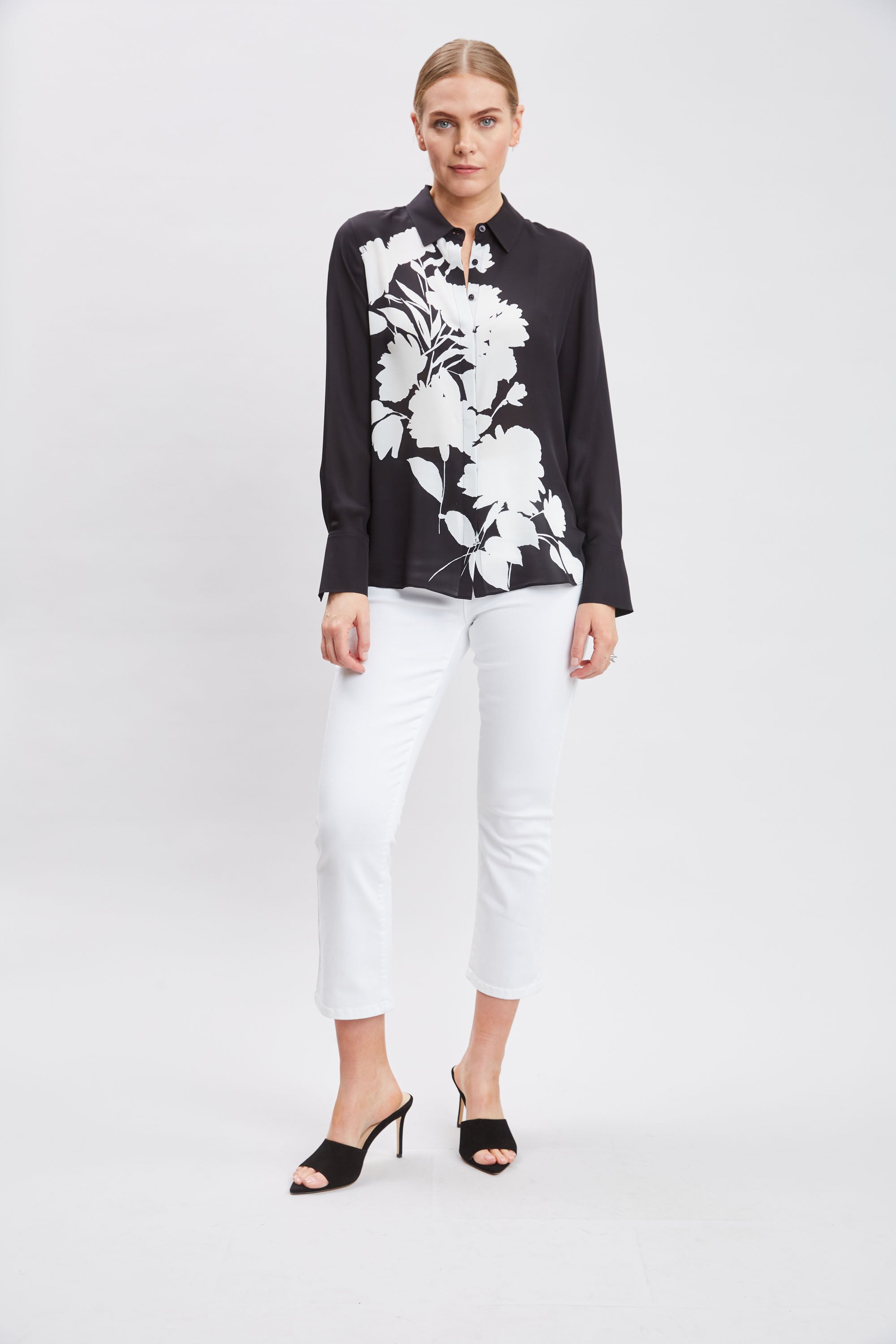 Midnight Garden Shirt | Elie Tahari BLACK-IVORY