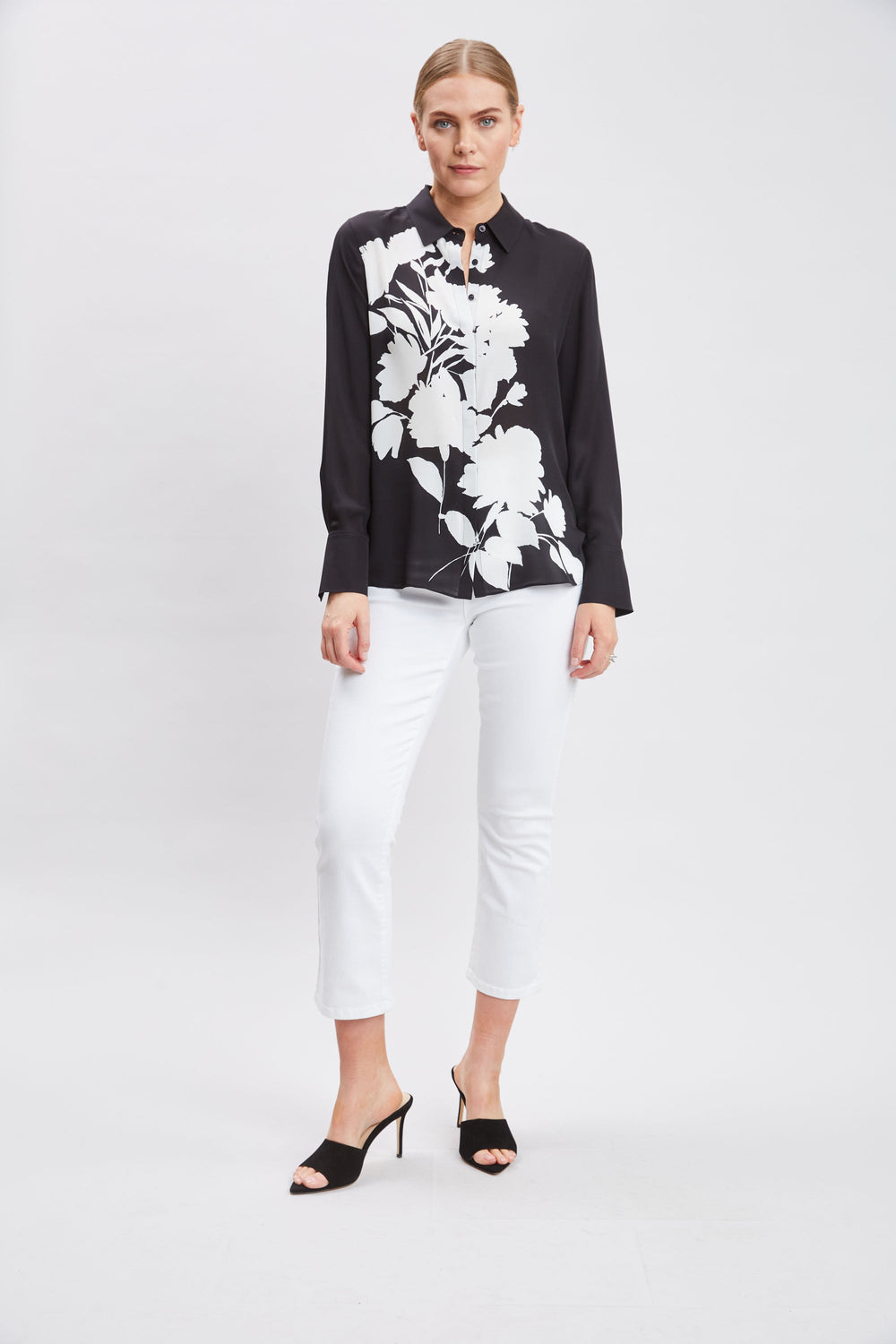 Midnight Garden Shirt | Elie Tahari BLACK-IVORY