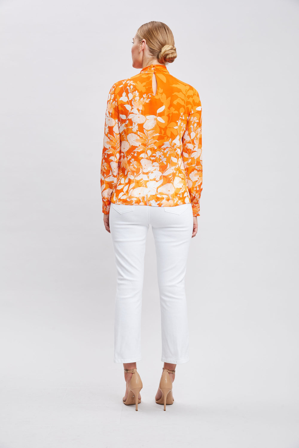 Silk Draped Neck Bloom Shirt | Elie Tahari MULTI