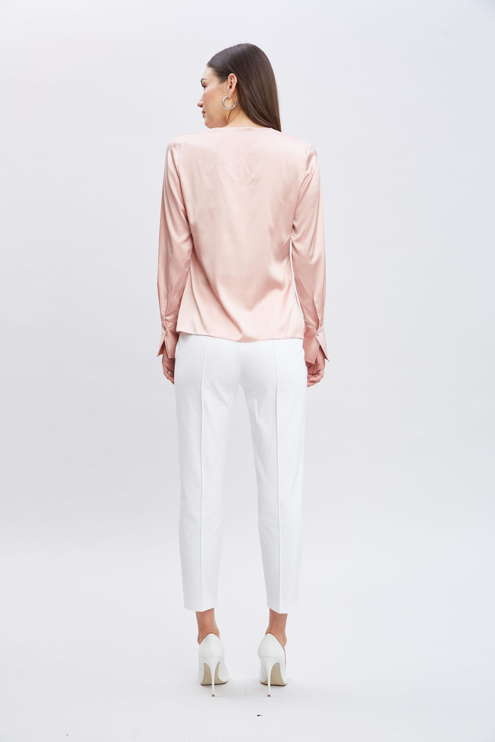 Silk Satin Ruffle Contour Shirt | Elie Tahari PINK LEMONADE