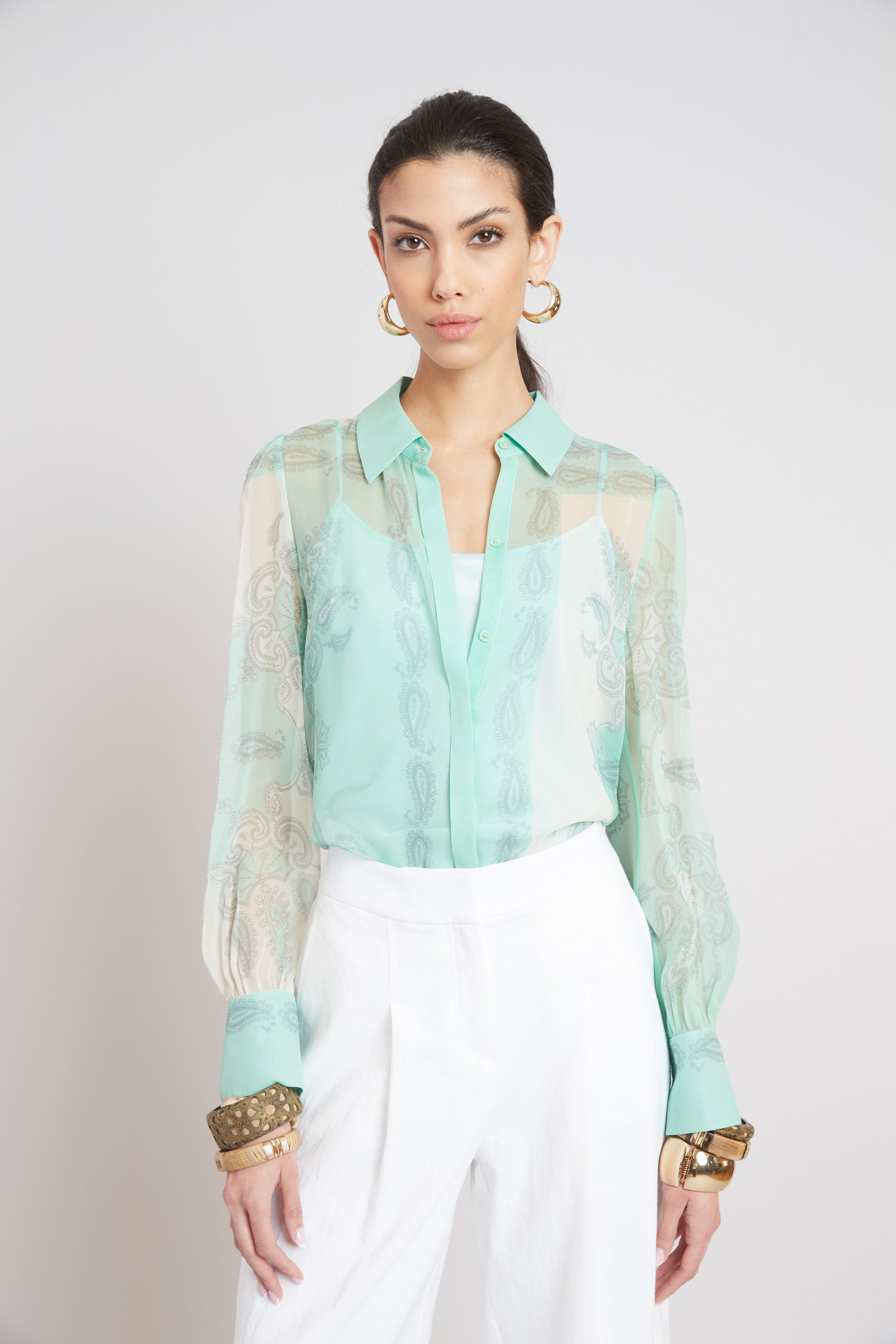 Silk Scarf Print Shirt | Elie Tahari MULTI