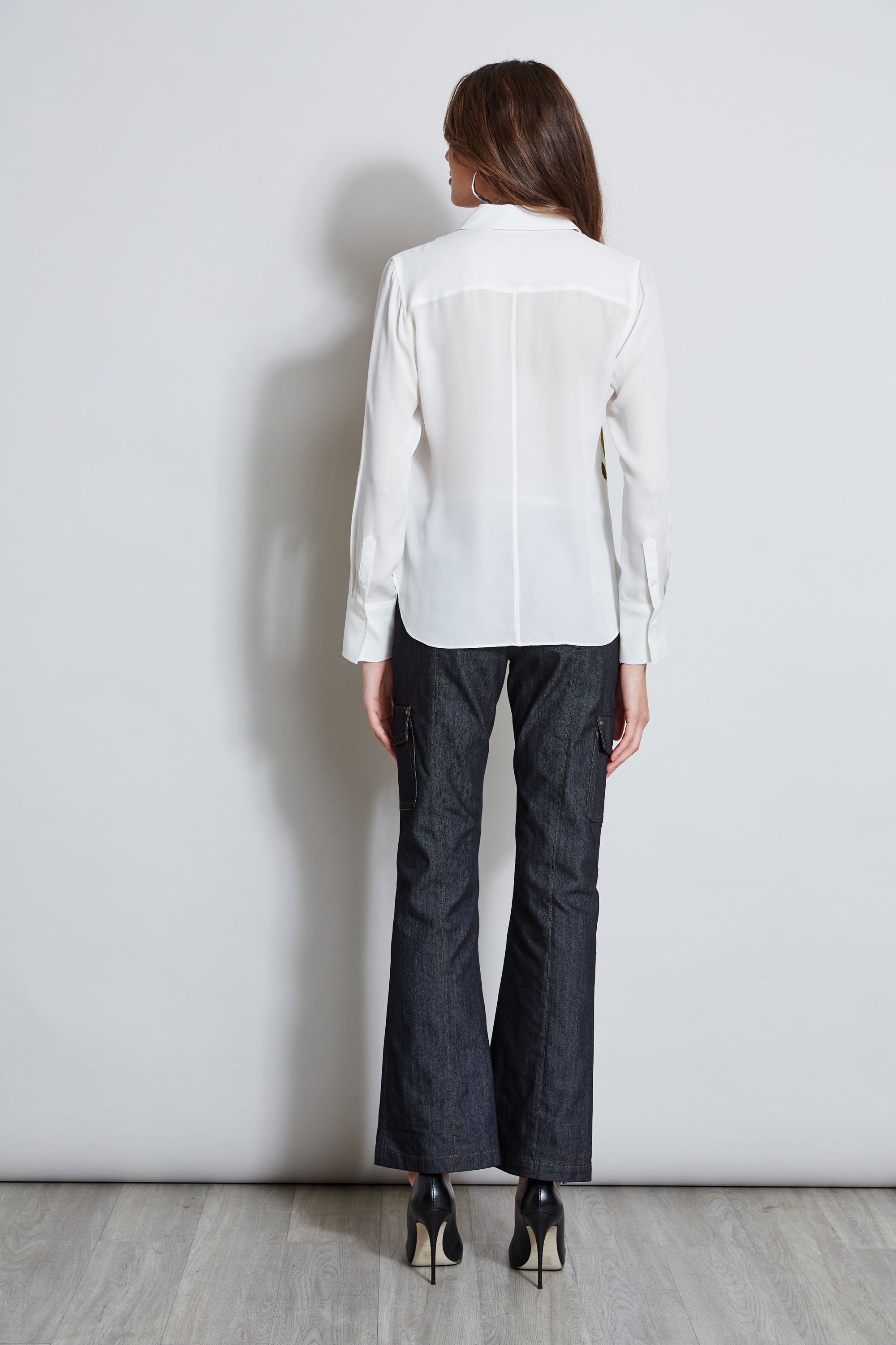 Digital Floral Silk Shirt | Elie Tahari FOAM MULTI