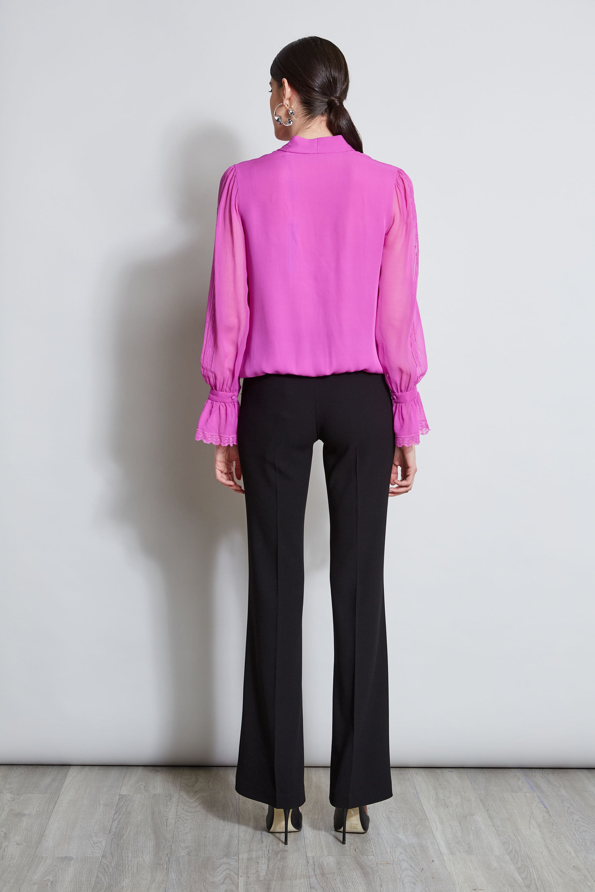 Embroidered Sleeve Blouson Shirt | Elie Tahari PEONY