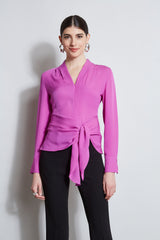 Contour Side Tie Shirt | Elie Tahari PEONY