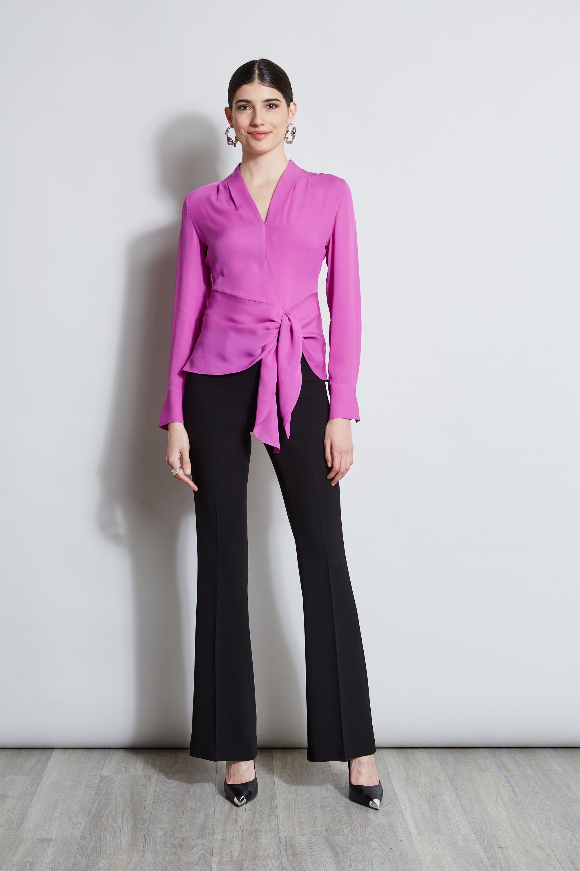Contour Side Tie Shirt | Elie Tahari PEONY