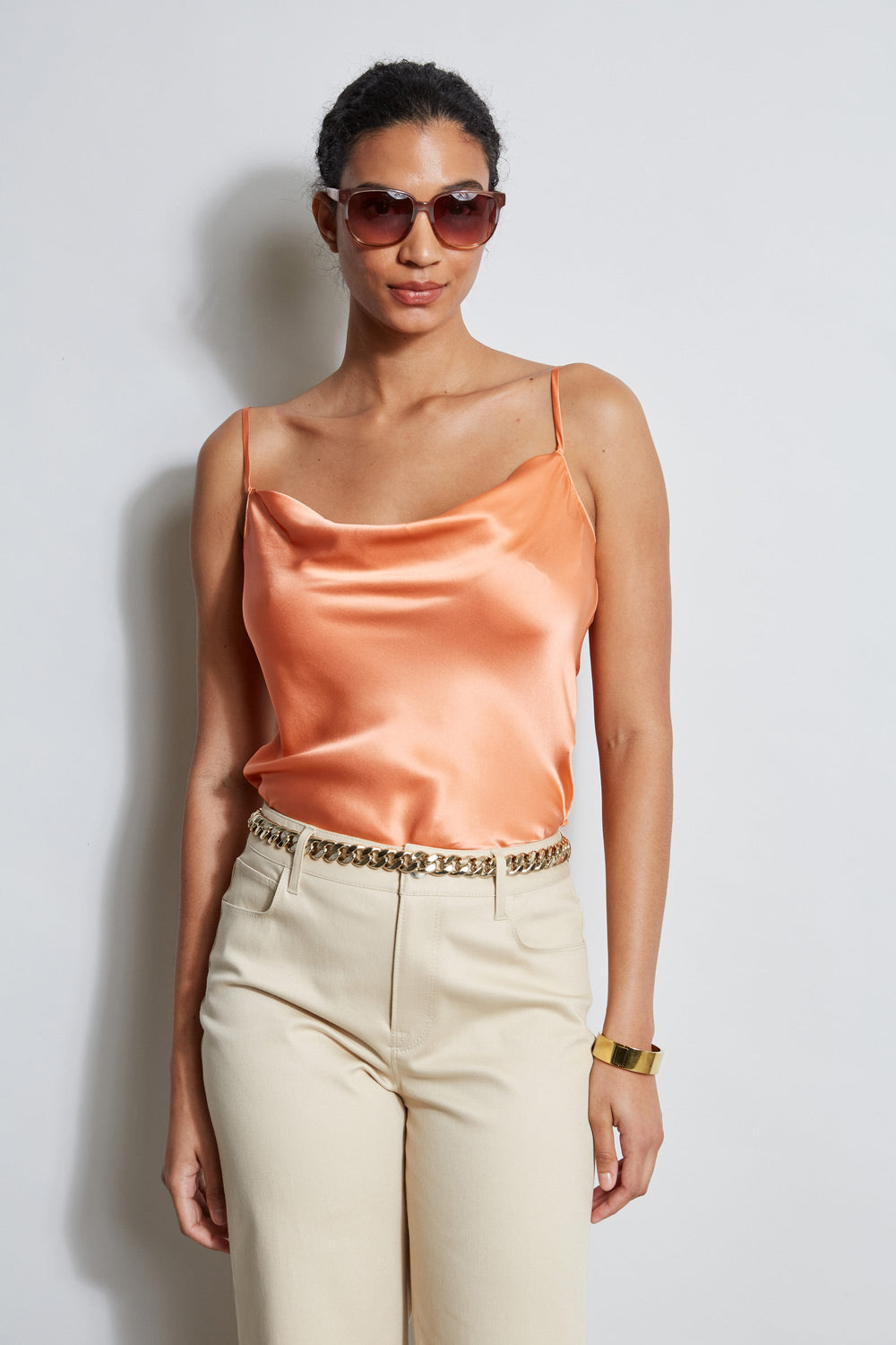 Silk Satin Cami | Elie Tahari TANGERINE