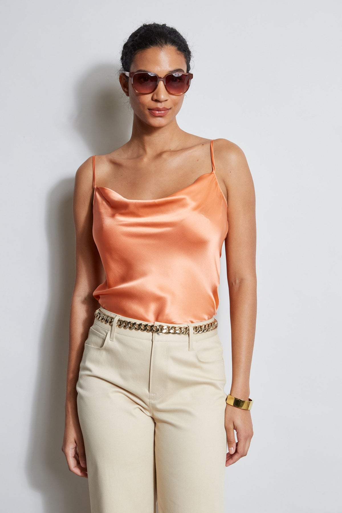 Silk Satin Cami | Elie Tahari TANGERINE