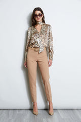 Silk Satin Winter Safari Shirt | Elie Tahari BARK MULTI