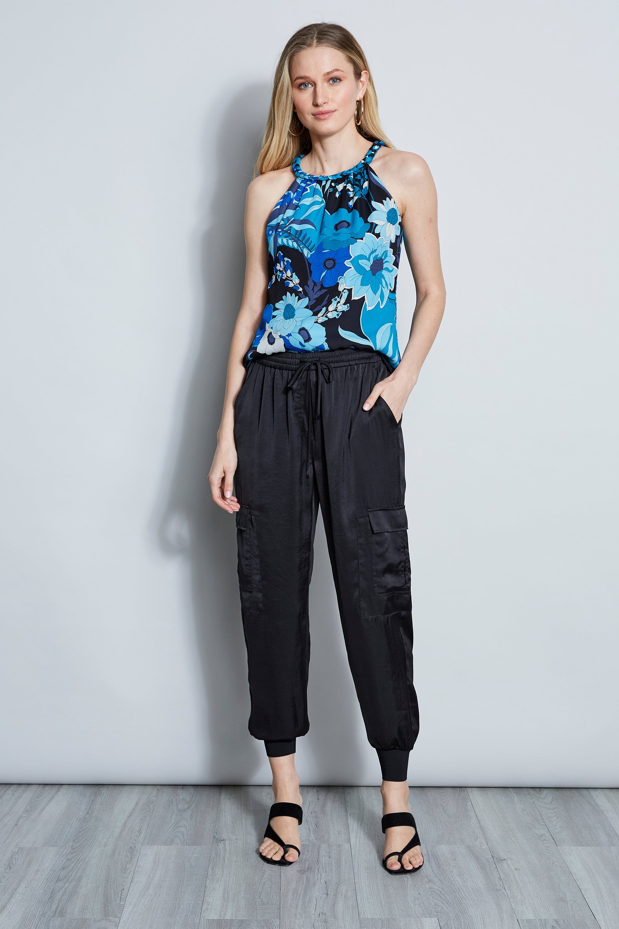 Nouveau Halter Shirt | Elie Tahari TEAL MULTI
