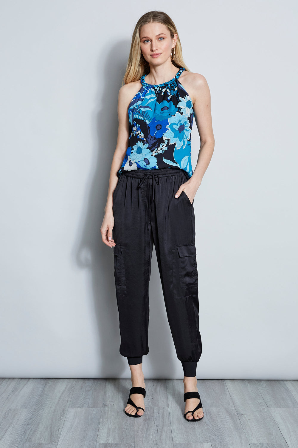 Nouveau Halter Shirt | Elie Tahari TEAL MULTI