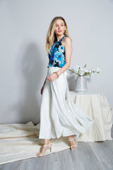 Nouveau Halter Shirt | Elie Tahari TEAL MULTI