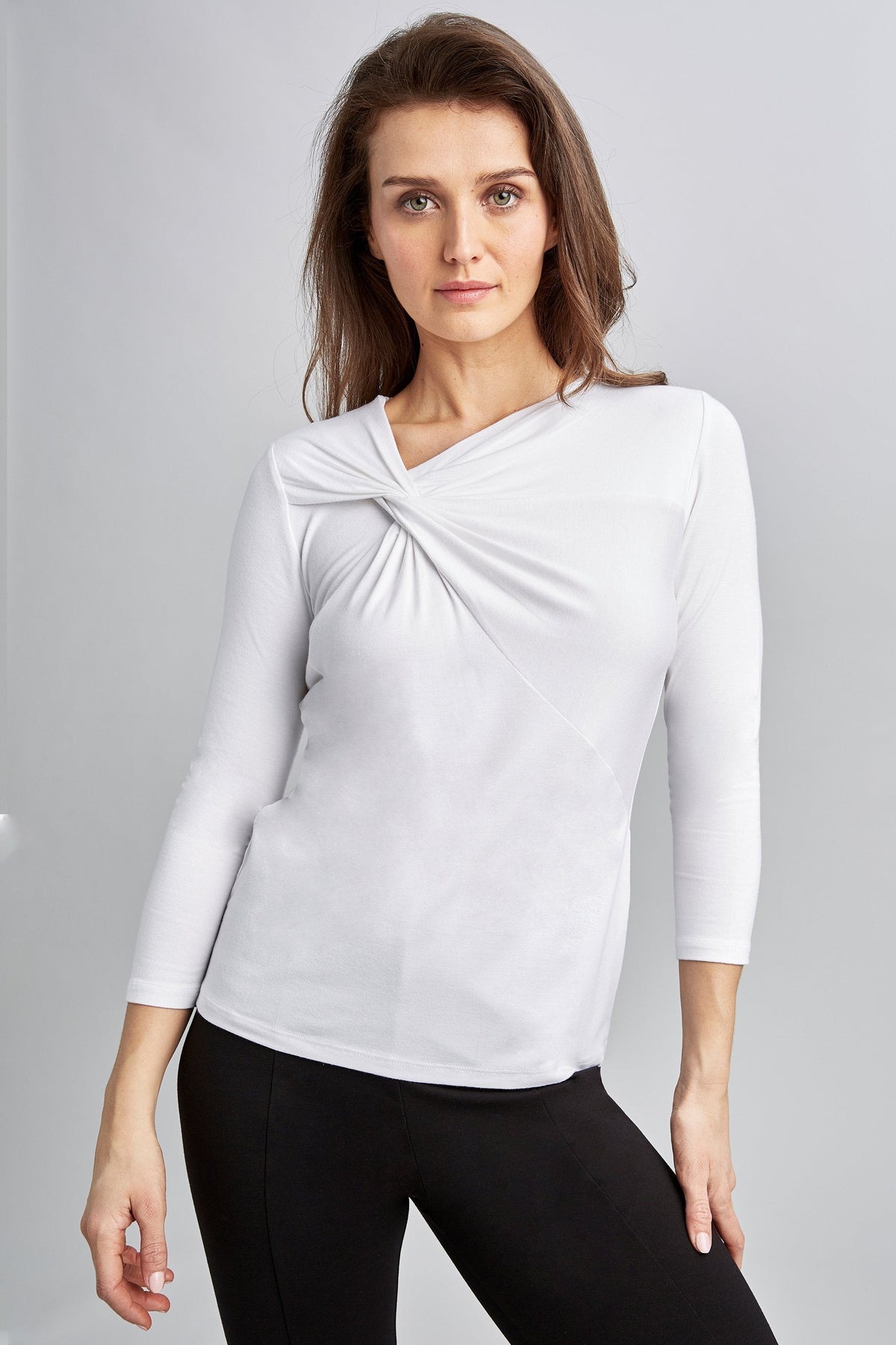 Elie Tahari - Asym 3/4 Twist Knit | Elie Tahari White