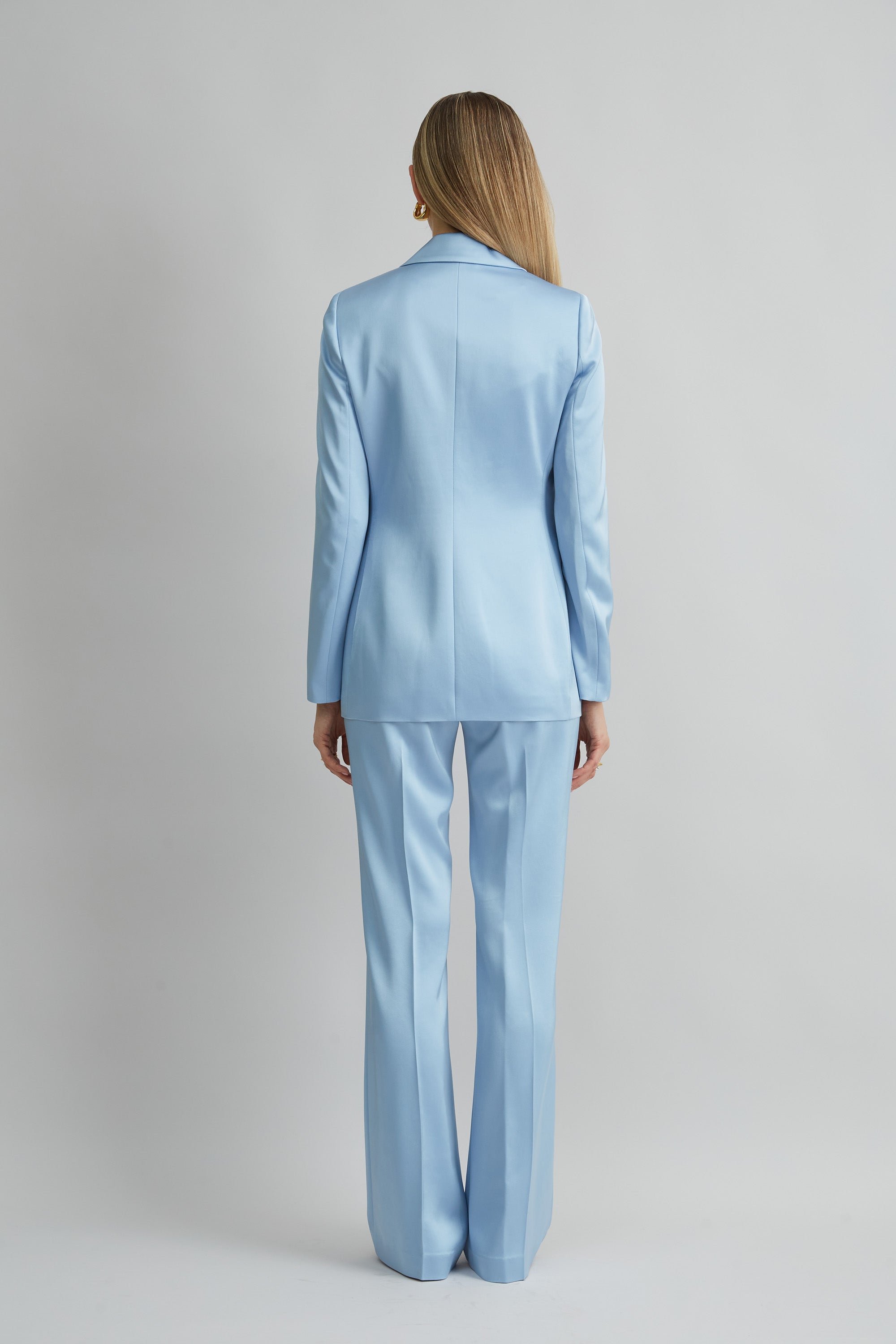 Satin Side Slit Blazer | Elie Tahari MARBLE BLUE