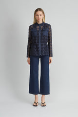 Lace Utility Jacket | Elie Tahari INDIGO