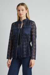 Lace Utility Jacket | Elie Tahari INDIGO