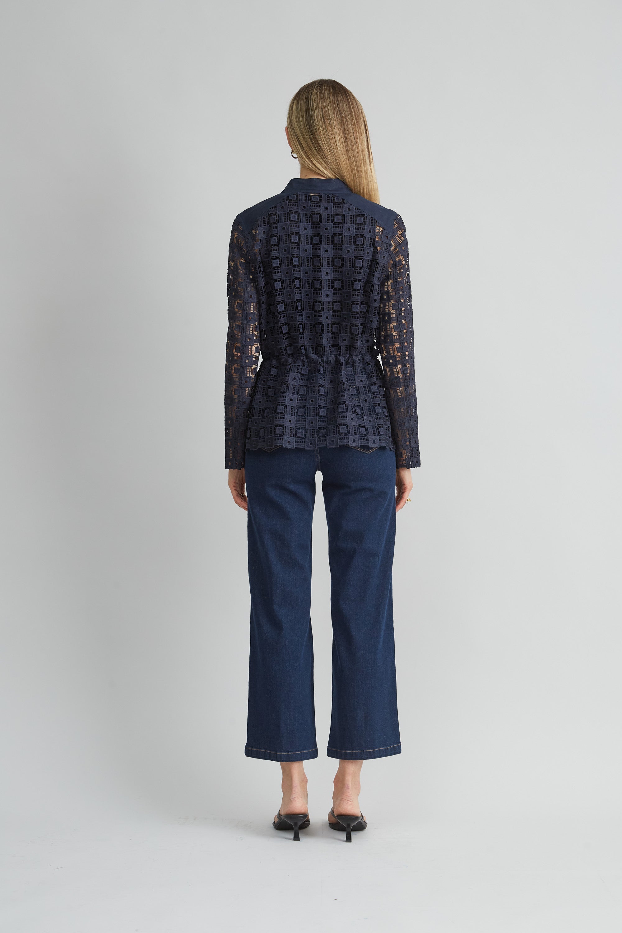 Lace Utility Jacket | Elie Tahari INDIGO
