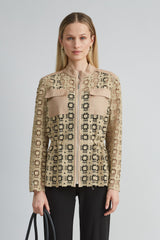 Lace Utility Jacket | Elie Tahari SANDCASTLE