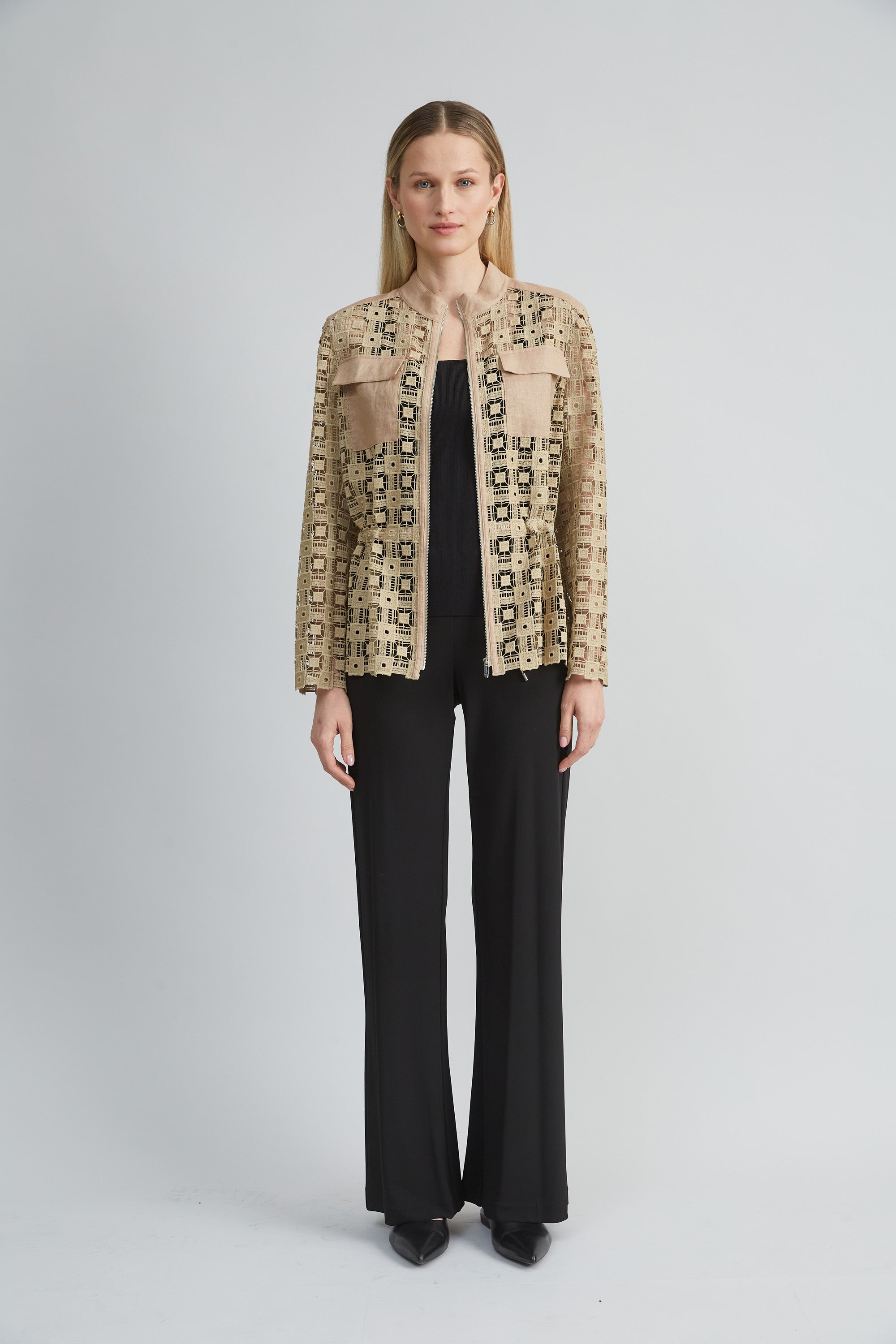 Lace Utility Jacket | Elie Tahari SANDCASTLE