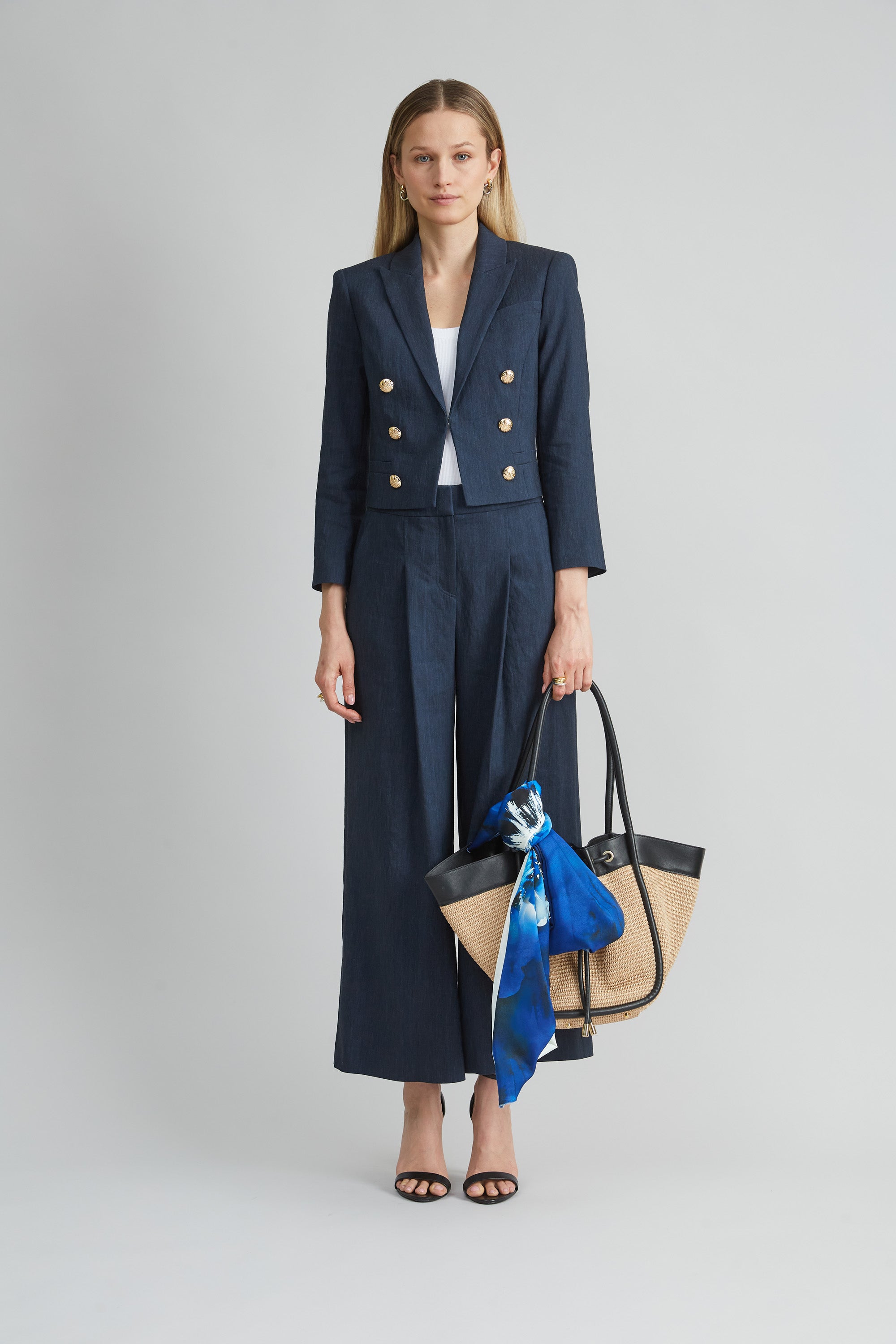 Cropped Linen Jacket | Elie Tahari STARGAZER