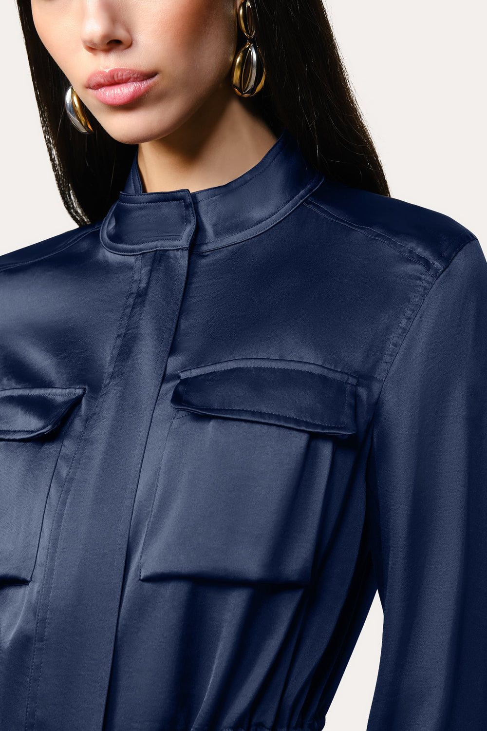 Olivia Utility Satin Jacket | Elie Tahari STARGAZER