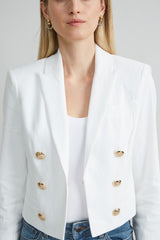 Cropped Linen Jacket | Elie Tahari WHITE