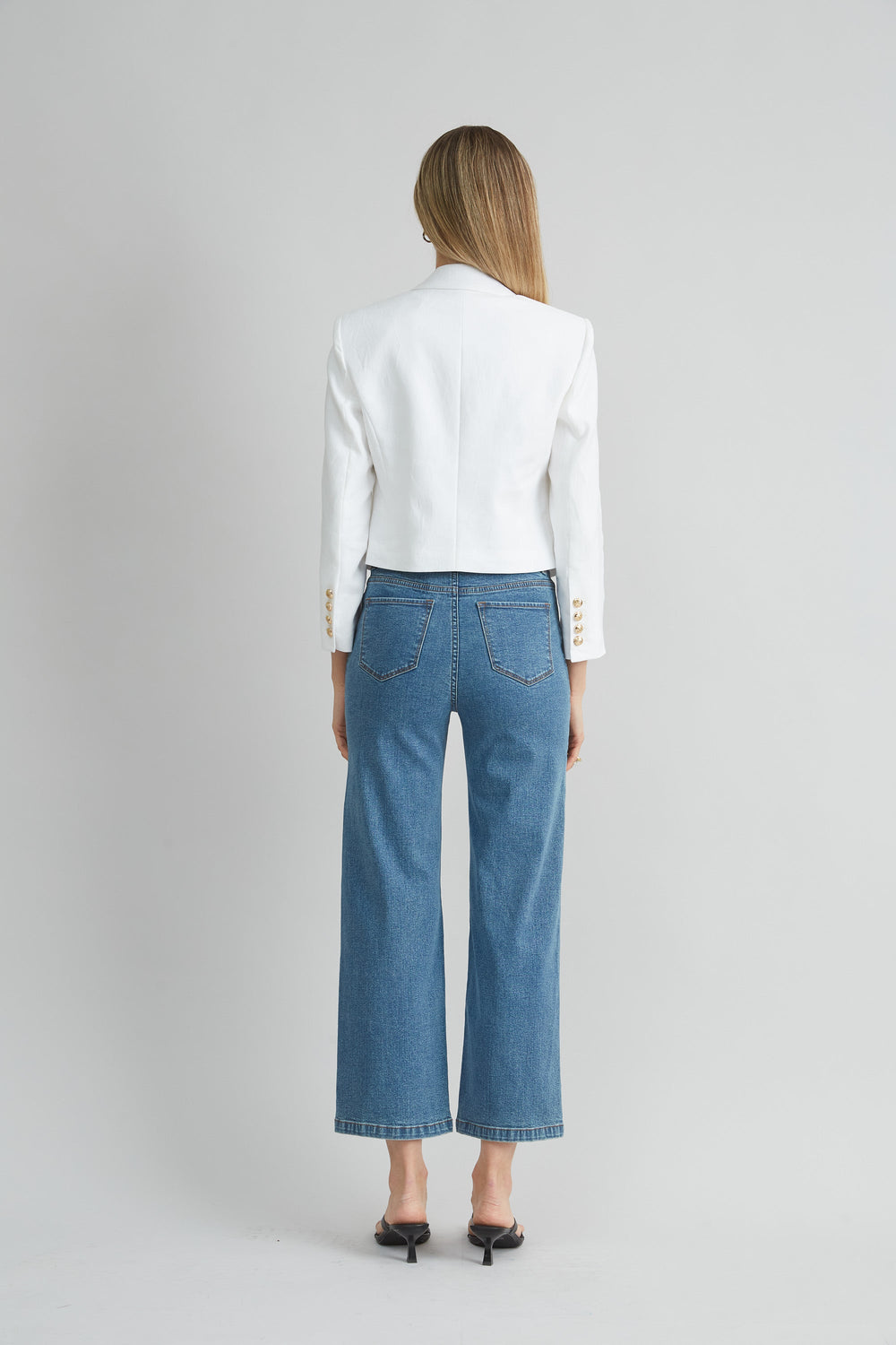 Cropped Linen Jacket | Elie Tahari WHITE