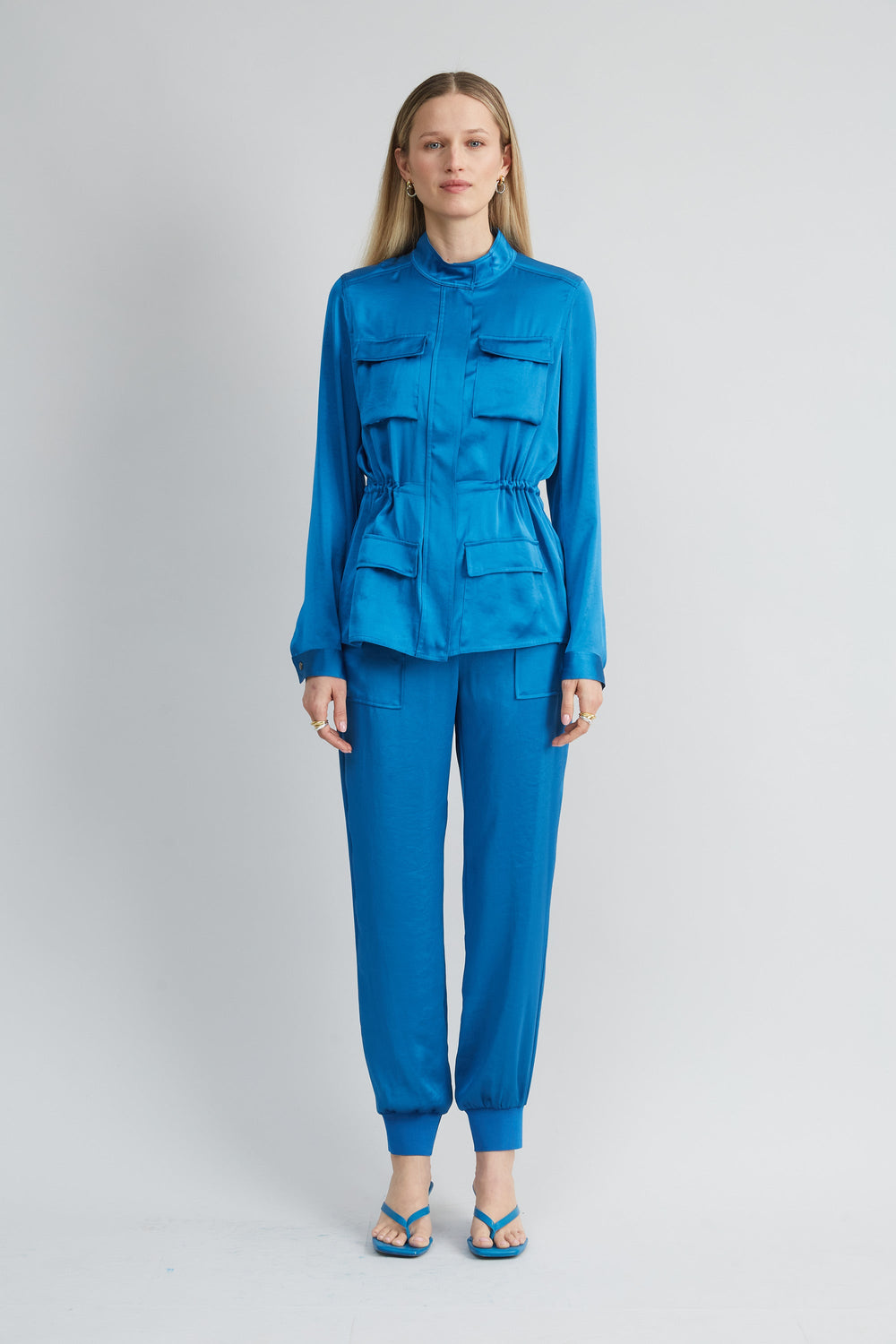 Satin Utility Jacket | Elie Tahari OCEAN