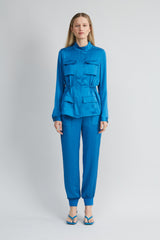 Satin Utility Jacket | Elie Tahari OCEAN