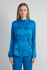Satin Utility Jacket | Elie Tahari OCEAN