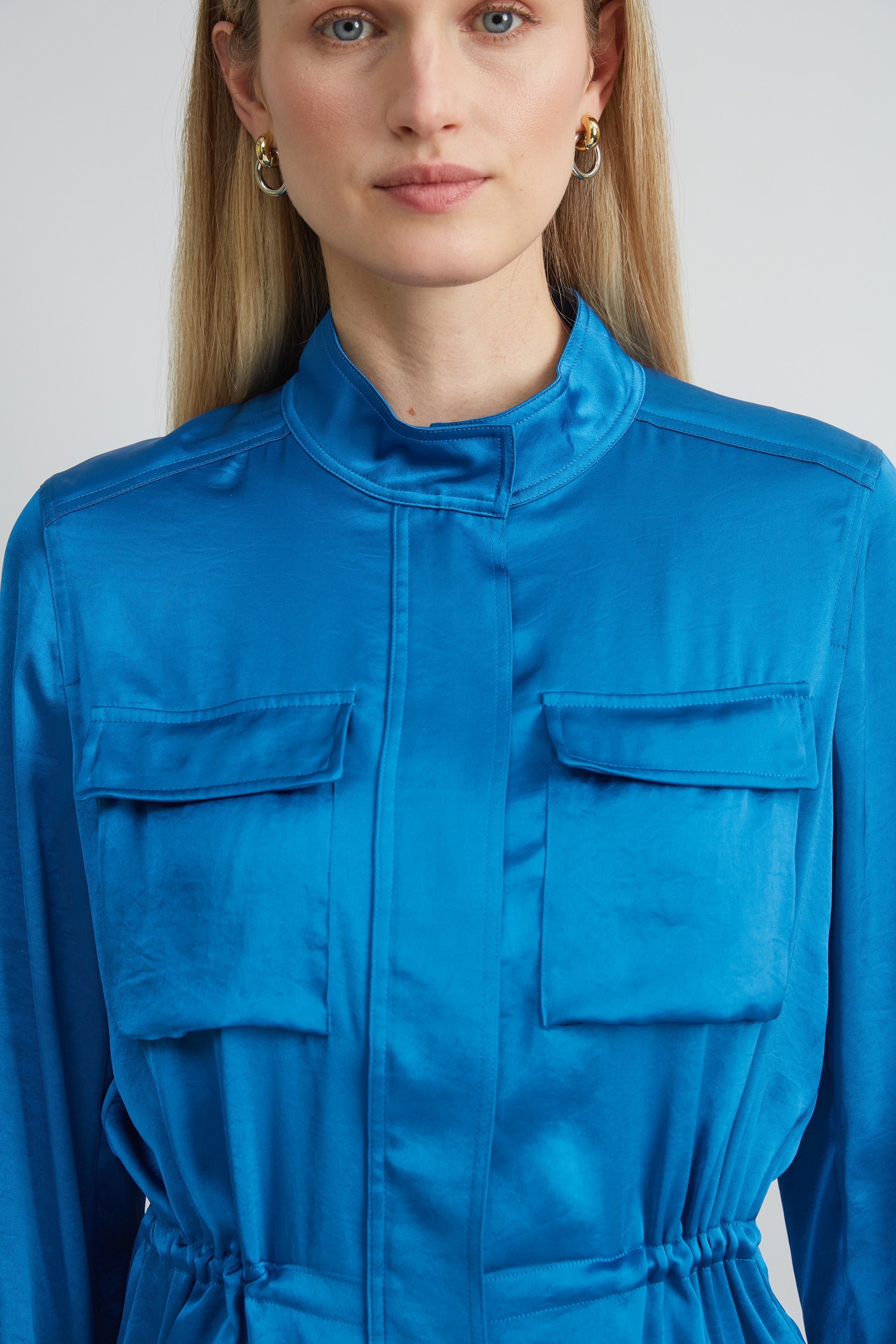 Satin Utility Jacket | Elie Tahari OCEAN