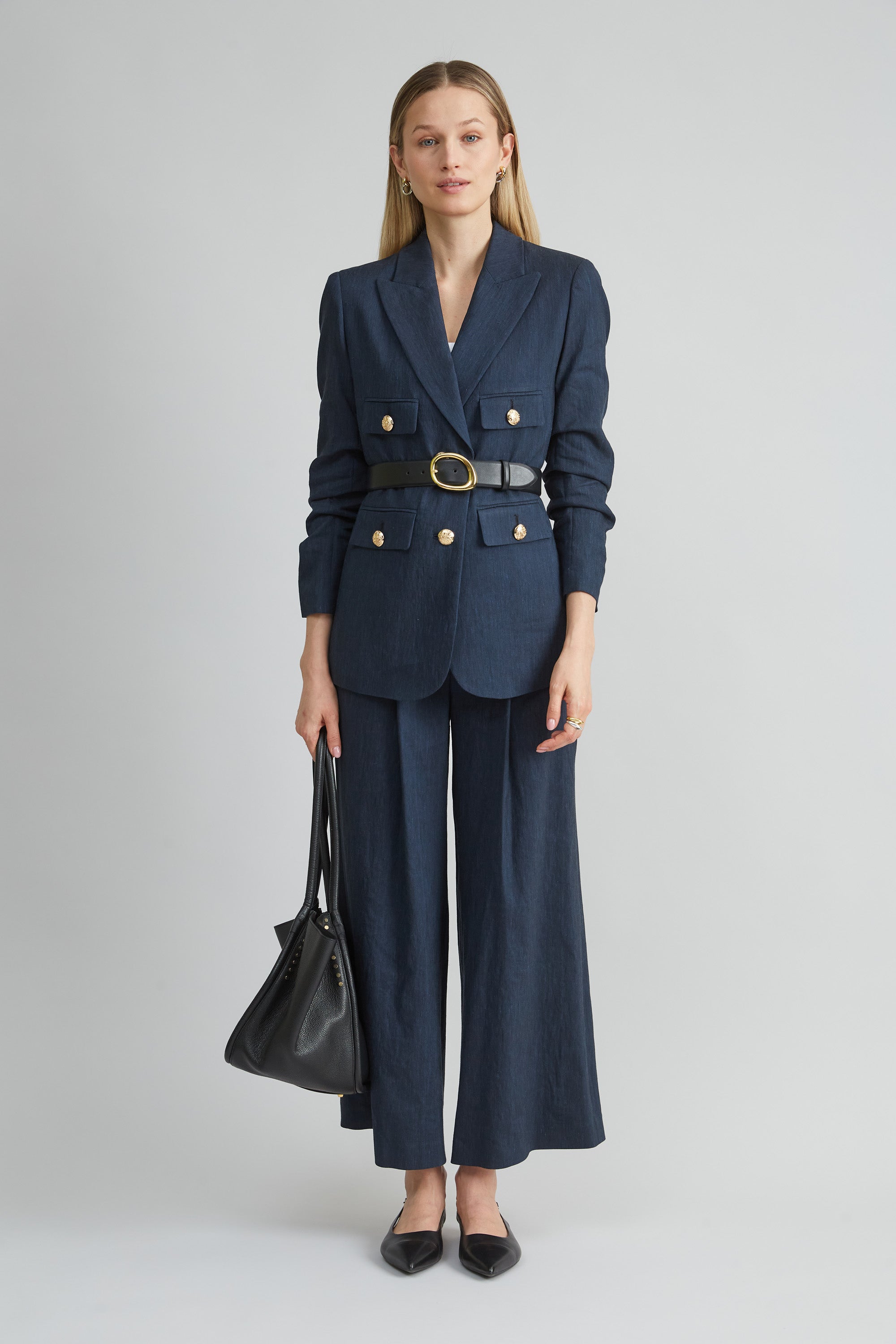 Linen Crest Button Blazer | Elie Tahari STARGAZER