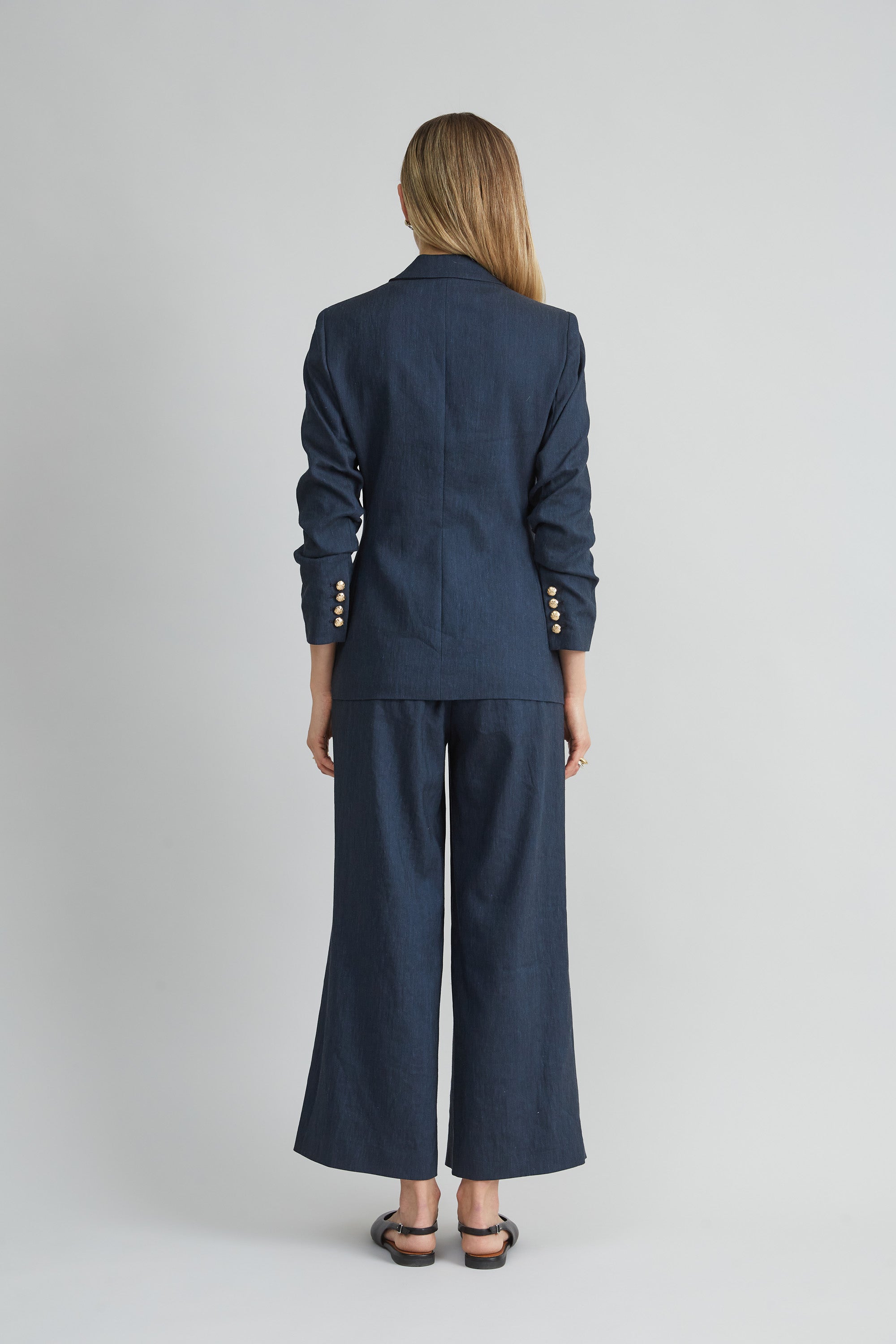 Linen Crest Button Blazer | Elie Tahari STARGAZER