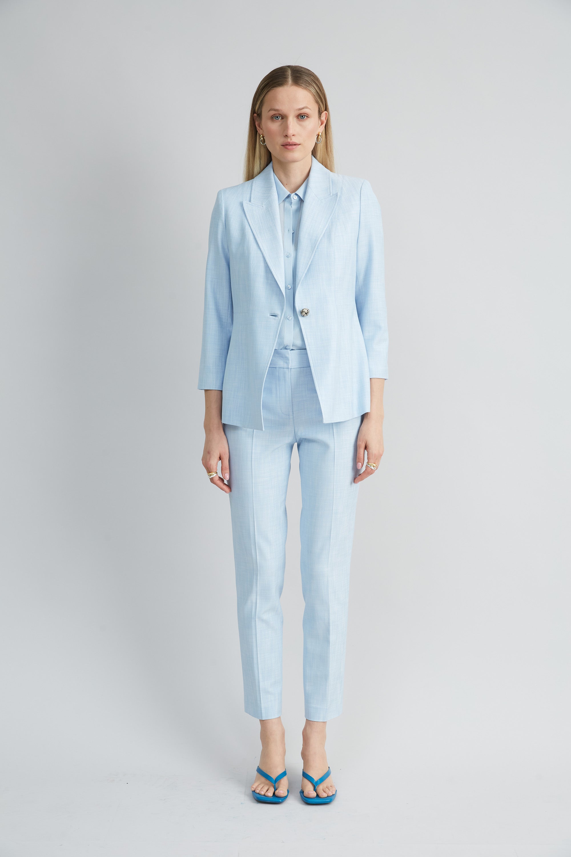 Mélange Blazer | Elie Tahari MIST BLUE