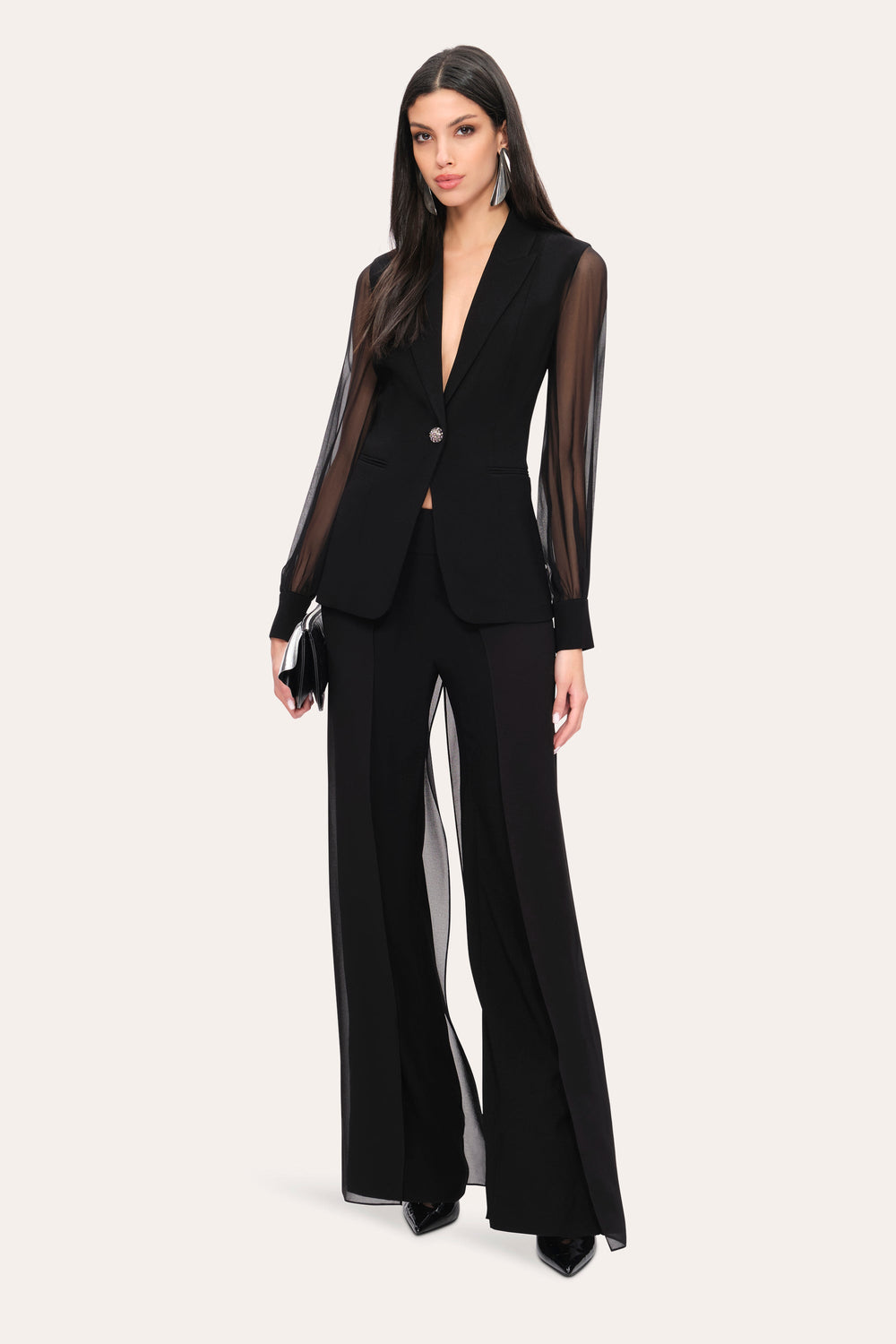 Chiffon Sleeve Blazer | Elie Tahari BLACK