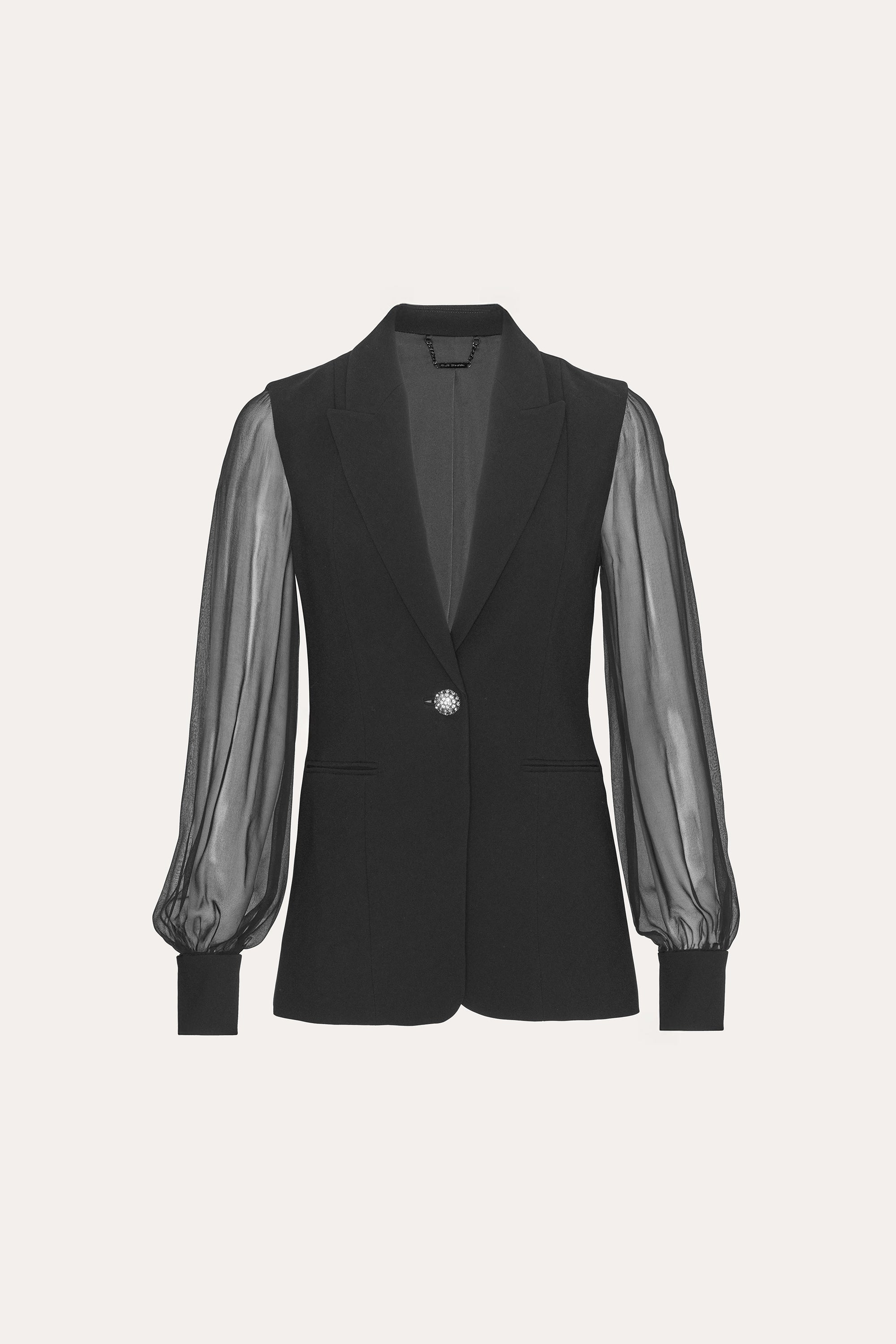 Chiffon Sleeve Blazer | Elie Tahari BLACK