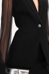 Chiffon Sleeve Blazer | Elie Tahari BLACK