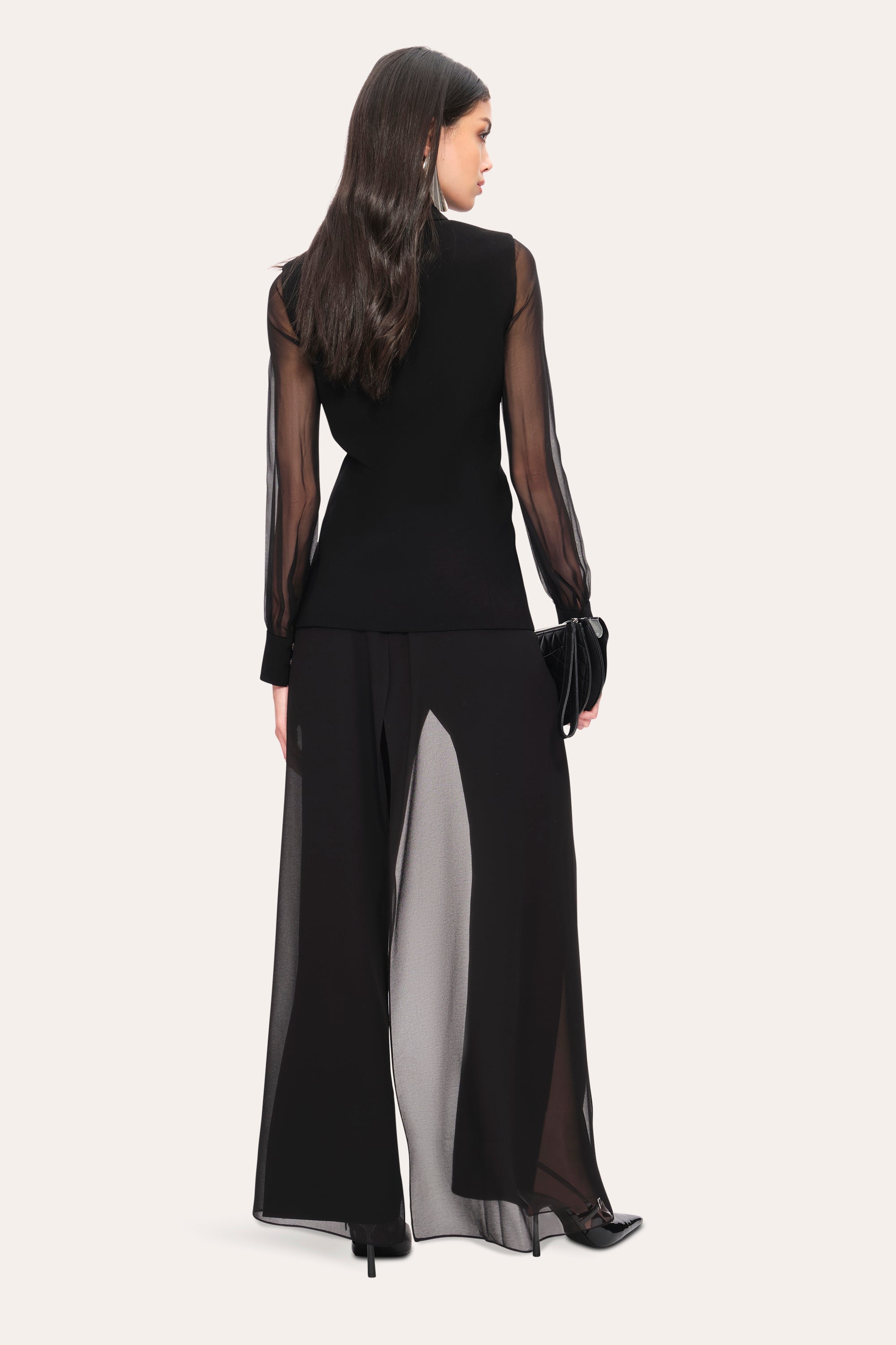 Chiffon Sleeve Blazer | Elie Tahari BLACK