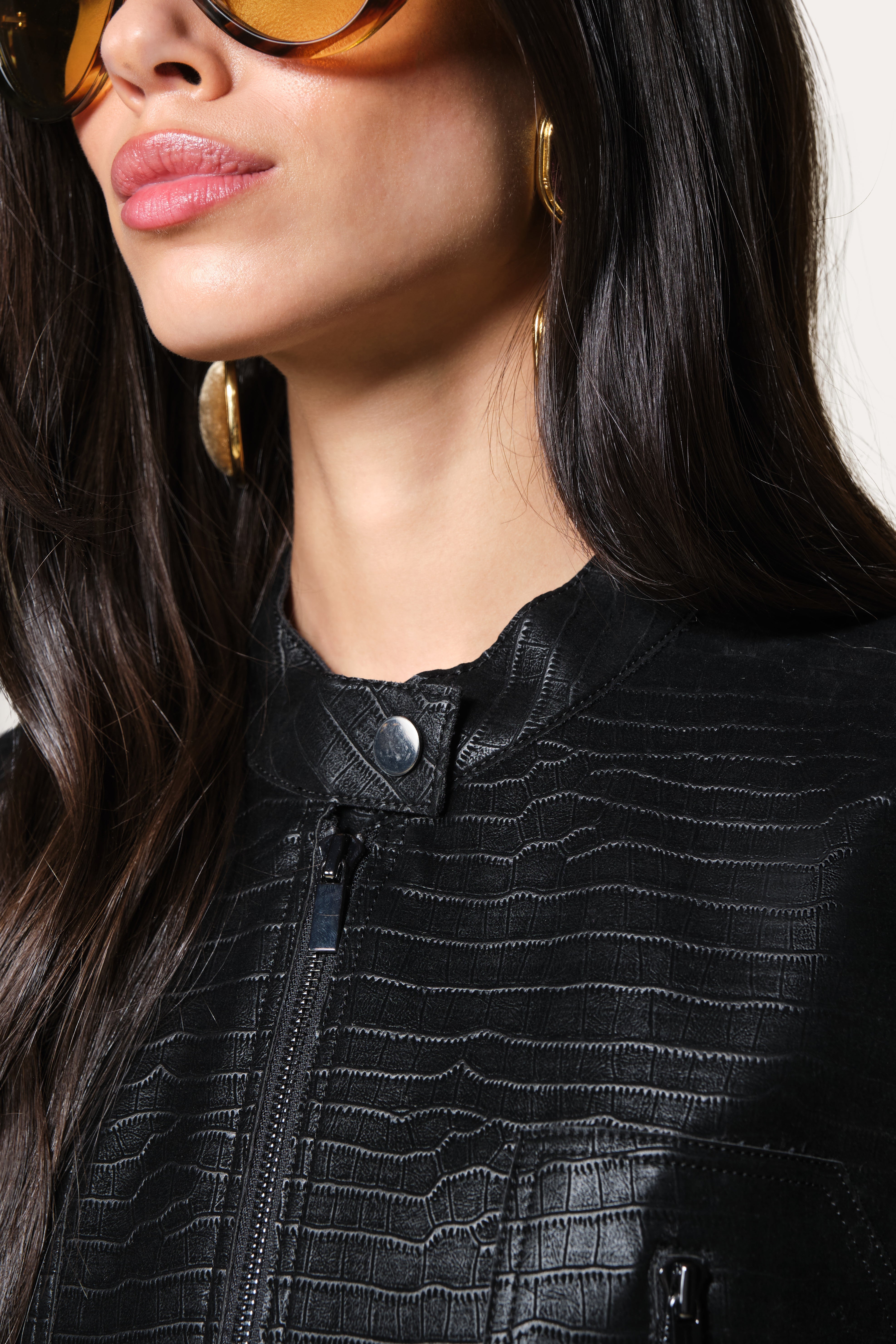 Crocodile Jacket | Elie Tahari BLACK