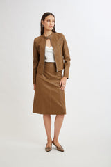 Croc Short Jacket | Elie Tahari CARAMEL