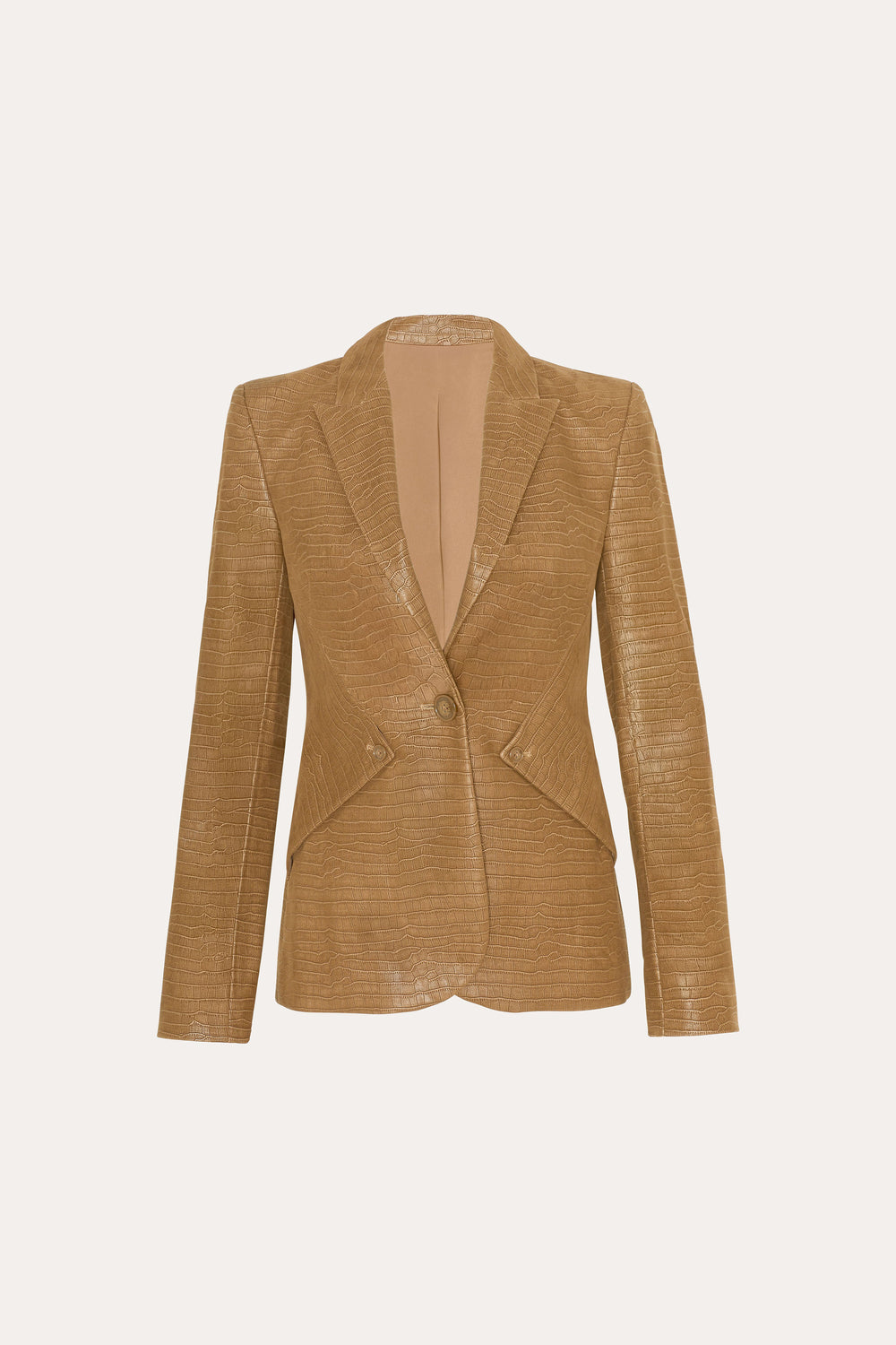 Crocodile Panel Blazer | Elie Tahari CARAMEL