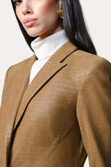 Crocodile Panel Blazer | Elie Tahari CARAMEL
