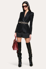 Crocodile Panel Blazer | Elie Tahari BLACK