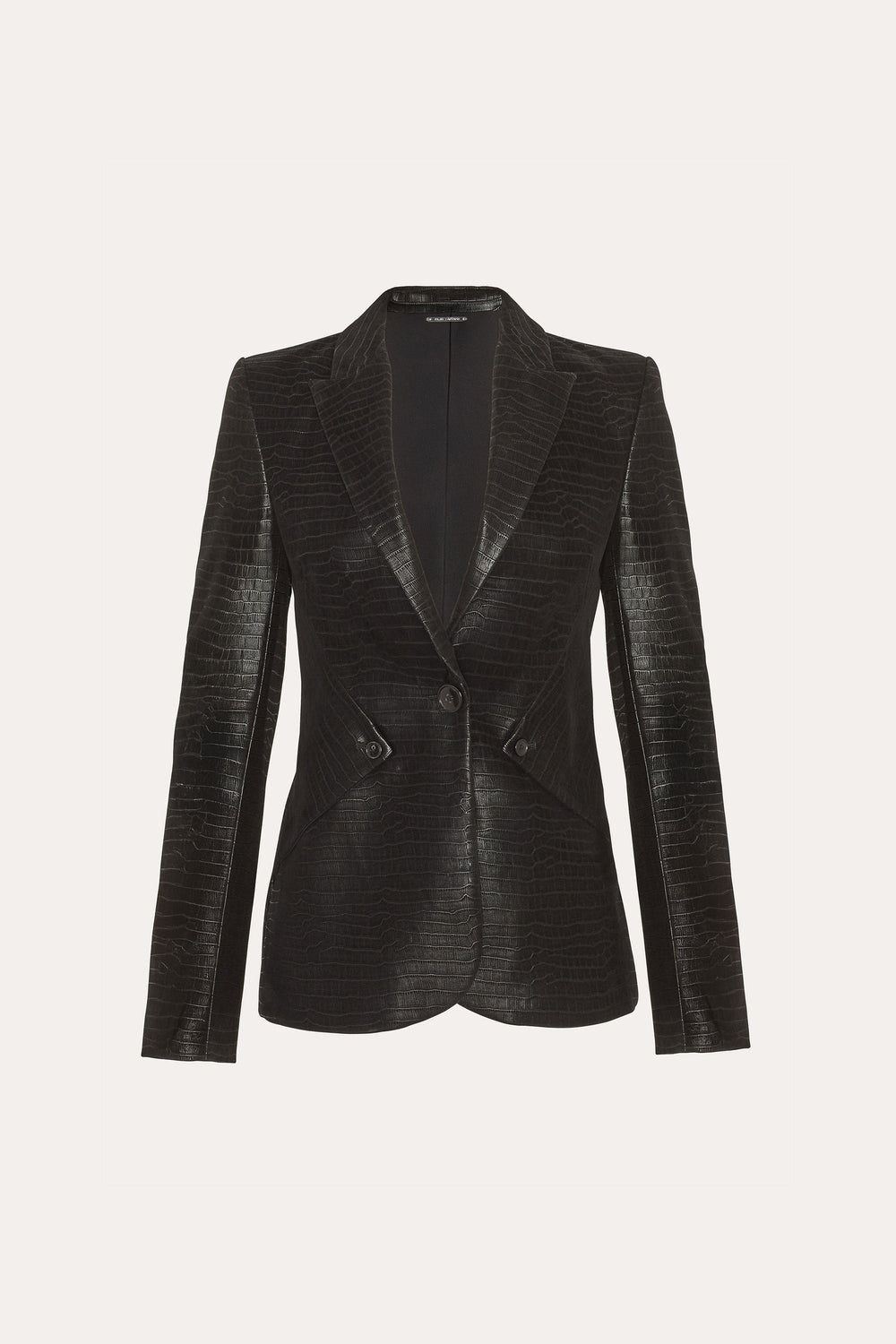 Crocodile Panel Blazer | Elie Tahari BLACK