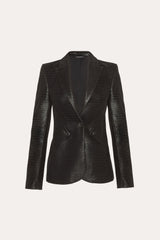 Crocodile Panel Blazer | Elie Tahari BLACK